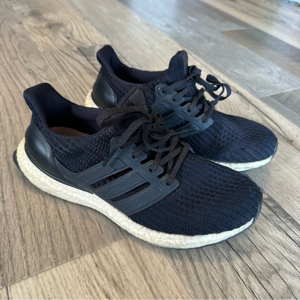 Adidas Boost Black Knit Running Sneakers - Lightweight Comfort Size 7.5